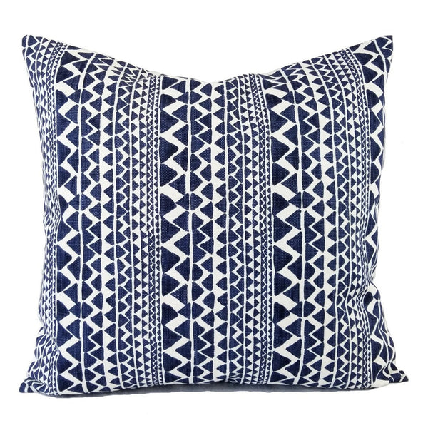 Blue and White Pillow Cover, 18x18 Inch Waterproof Outdoor Tie Dye Geometry Pillow Sham
