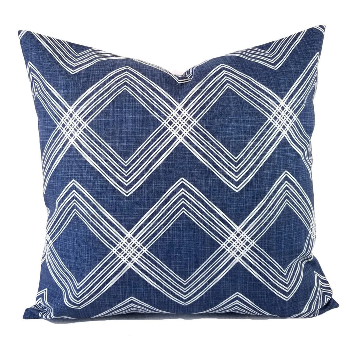 Blue and White Pillow Cover, 18x18 Inch Waterproof Outdoor Tie Dye Geometry Pillow Sham