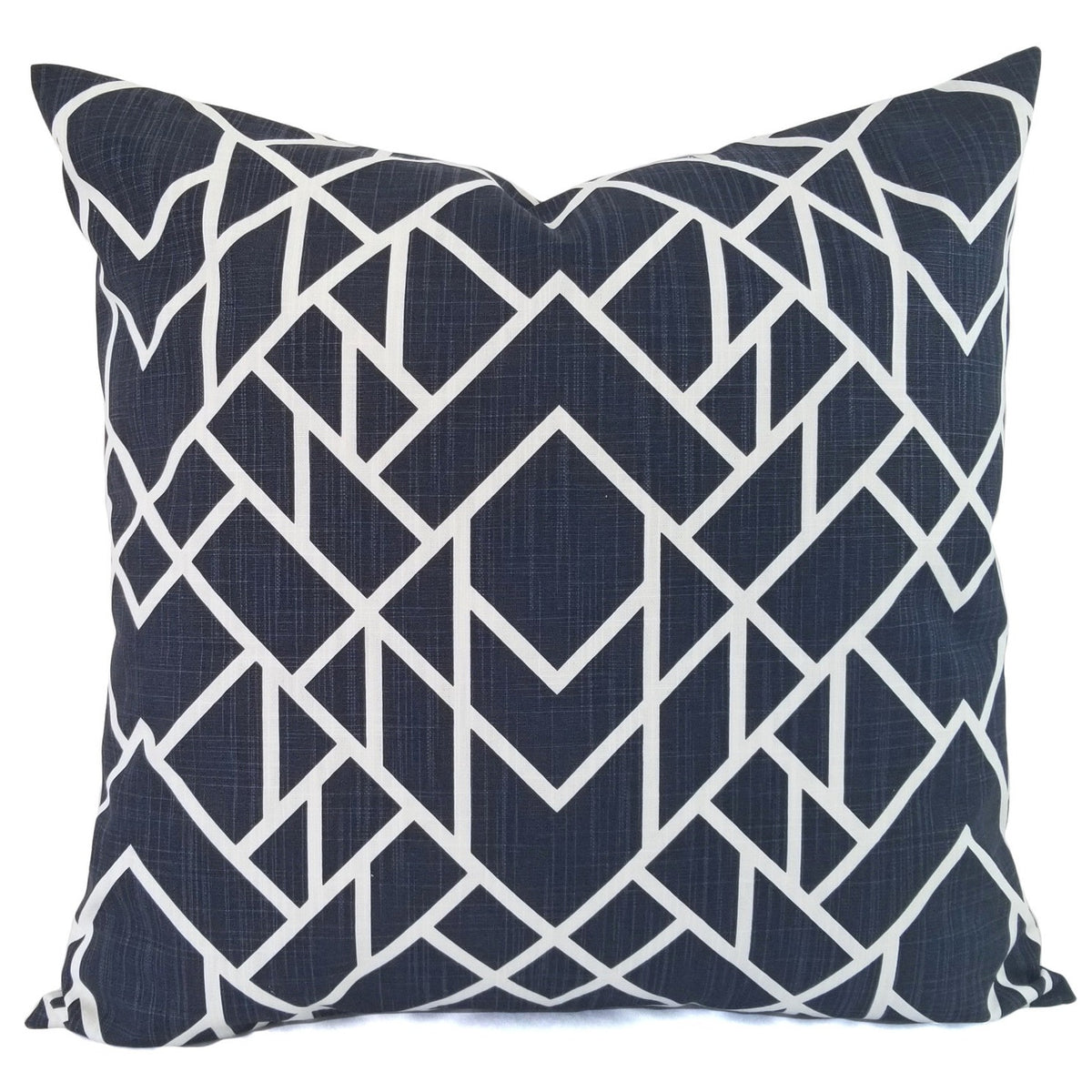 Blue Pillow Cover, Dark Blue and White Pillow Cover, 18x18 Inch Waterproof Outdoor Pillow Sham