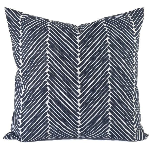 Blue Pillow Cover, Dark Blue and White Pillow Cover, 18x18 Inch Waterproof Outdoor Pillow Sham