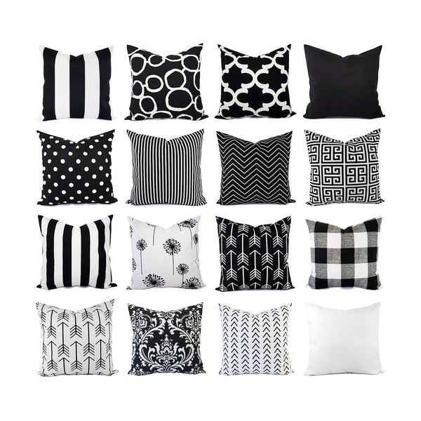 Black and White Pillow Cover, 18x18 Inch Waterproof Outdoor Greek Key Plaid Geometry Pillow Sham (Copy)
