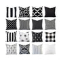 Black and White Pillow Cover, 18x18 Inch Waterproof Outdoor Greek Key Plaid Geometry Pillow Sham (Copy)