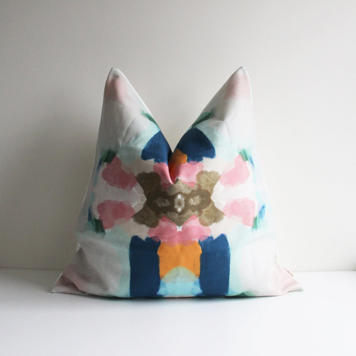 1 Pack Navy Pink Orange Abstract Throw Pillow Cover - Mirror Abstract Decor Cushion Cover