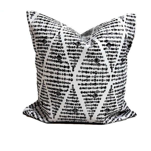 Black Pillow Cover, Black Outdoor Pillow Covers, Gray Abstract Pillow Cover