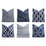 Blue and White Pillow Cover, 18x18 Inch Waterproof Outdoor Modern Pillow Sham