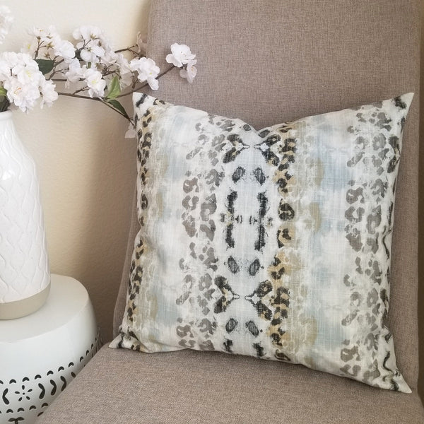 Blue Pillow Cover, Blue and White Throw Pillow Euro Sham, 18x18 Inch Waterproof Outdoor Use