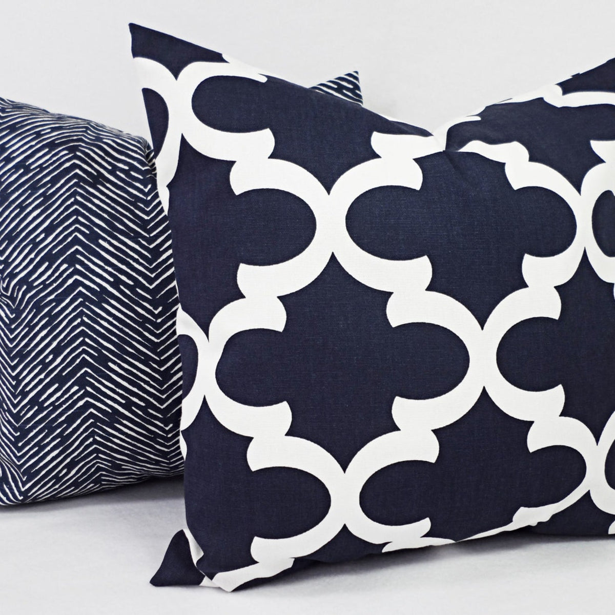 Navy and White Pillow Cover, Navy Blue Throw Pillow Cover, Navy Euro Sham, Geometry and Lines