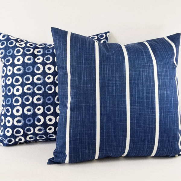 2 Pack Dark Blue Pillow Cover, Mid Century Blue Tie-Dye Watercolor Pillow Covers, Modern Pillow Sham