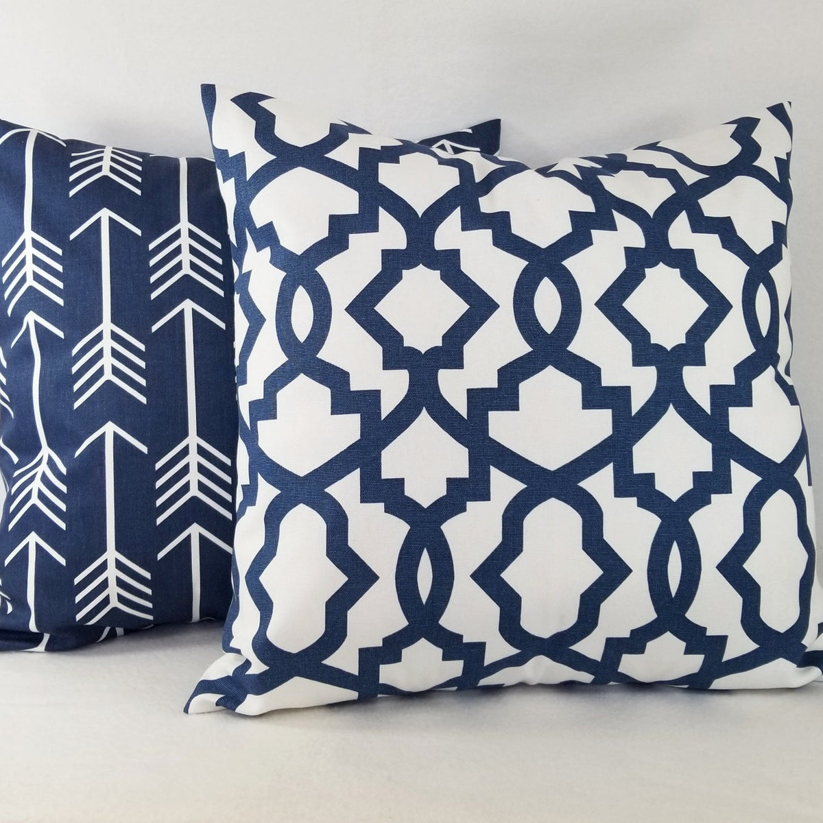 Navy and White Pillow Cover, Navy Blue Throw Pillow Cover, Navy Euro Sham
