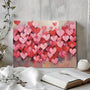 Modern Pink Heart Valentine's Day Canvas Wall Art, Framed Love Paintings for Bedroom,Living Room, Office, Romantic Pictures for Home