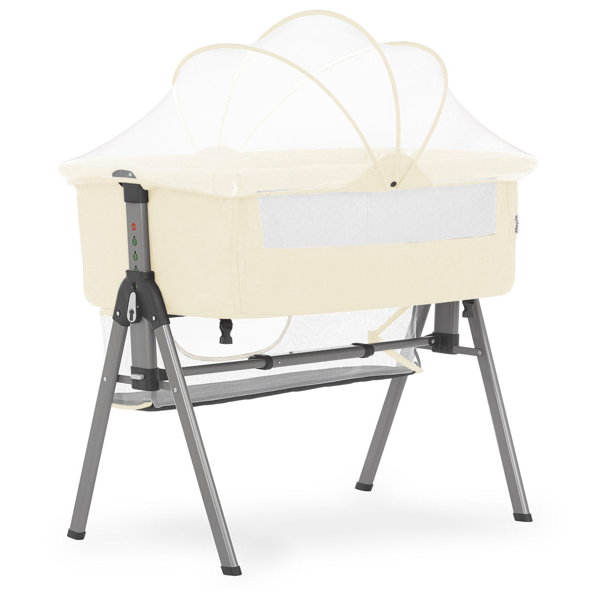 Bassinet with Mattress and Stand – Portable Baby Bedside Sleeper for Newborns, Adjustable Height Crib with Breathable Mesh