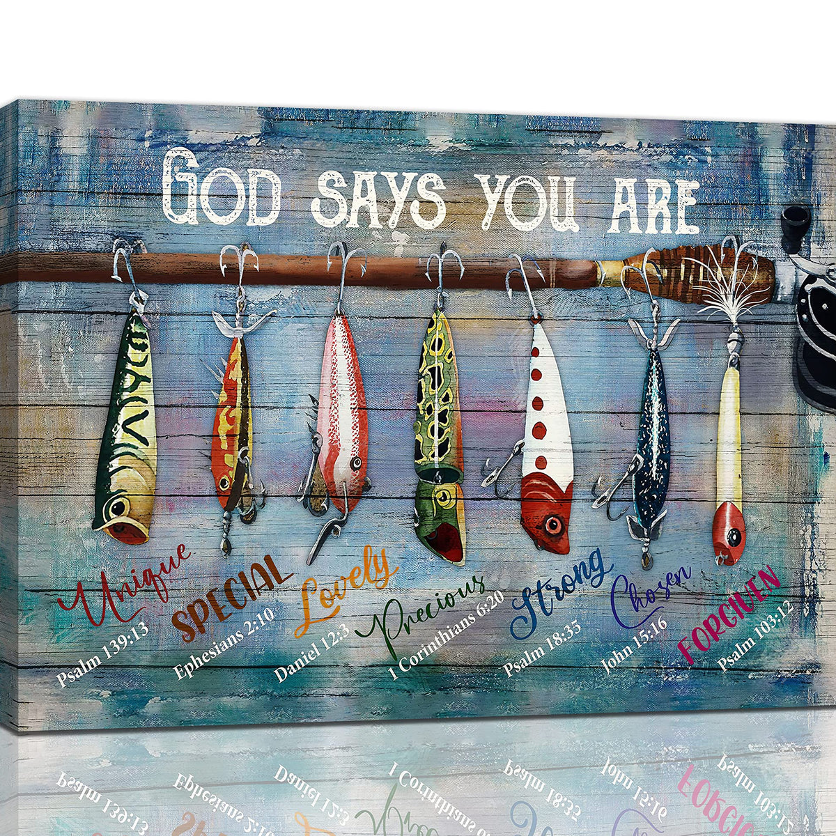 Fish Pictures Wall Decor Canvas Painting Prints Framed Artwork Decor for Bedroom Bathroom Living Room