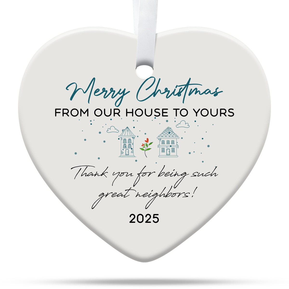 Neighbor Gifts Christmas Ornaments, Neighbor Christmas Ornaments 2025, Funny Friend BFF Bestie Neighbor Ornament Gift Ceramic Ornament