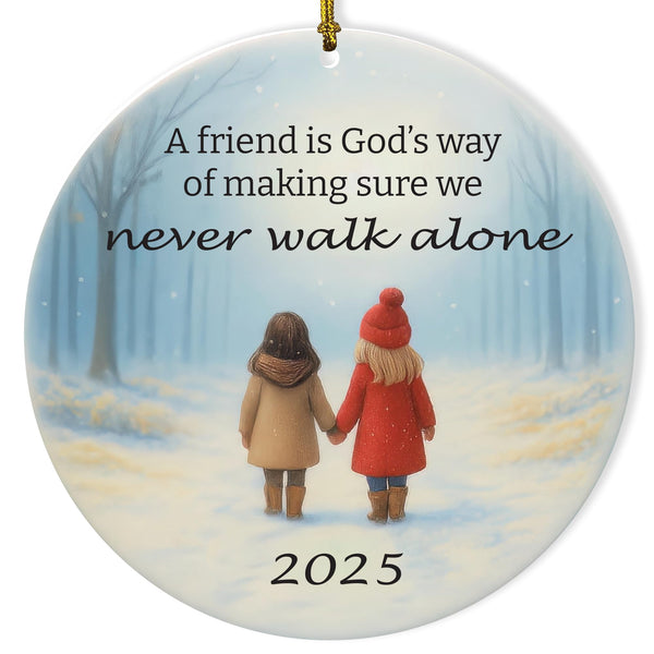 Never Walk Alone Ornament Christmas Ornaments, Religious Christmas Ornaments for Women