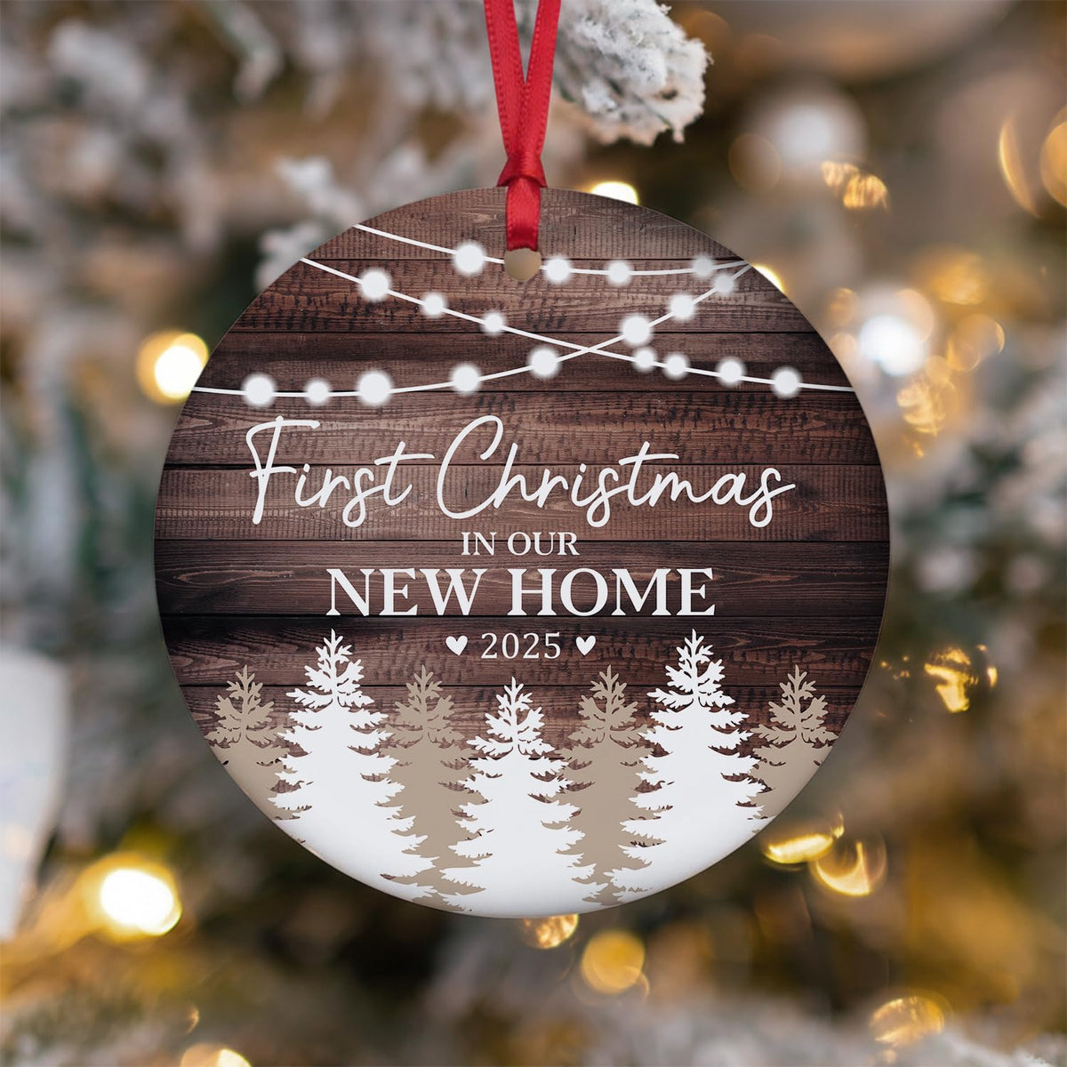 New Home Ornament 2025 - First Christmas in Our New Home Ornament - Housewarming Gifts for Women, Couples, Homeowners