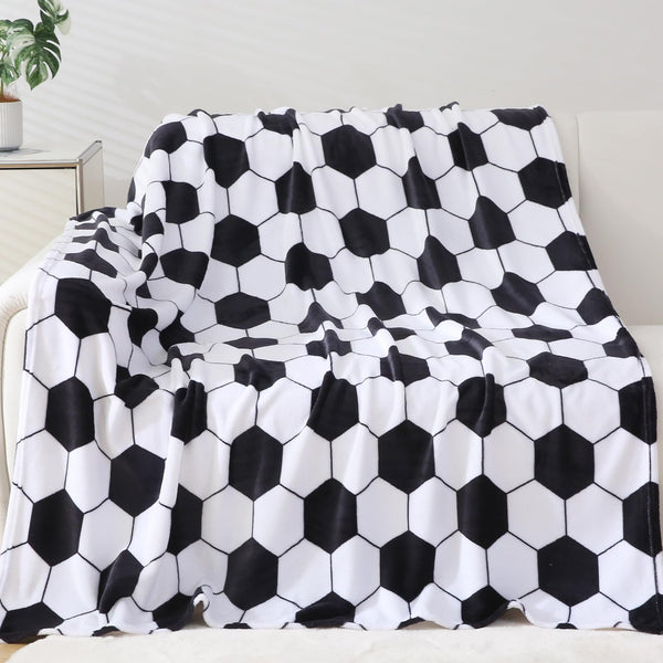 Soccer Blanket, Soccers Gifts for Boys Girls Soccer Lovers, Machine Washable Soft Fleece Throw Blankets