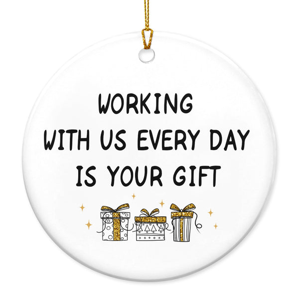 Christmas Funny Gifts for Friends Women - Ceramic Christmas Ornaments Tree 2025 for Tree Decorations - Coworker Gifts for Women