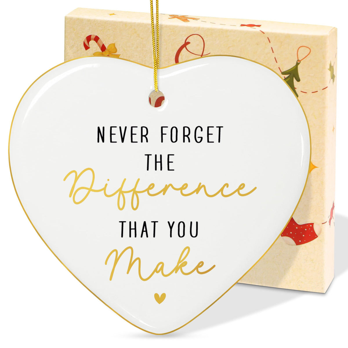 Christmas Thank You Gifts for Women - Ceramic Christmas Ornaments 2025 for Tree Decorations