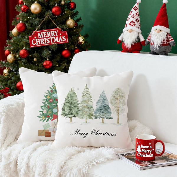 Christmas Pillows Covers 18x18 Inch - Christmas Party Decorations | Navidad Trees Throw Pillows