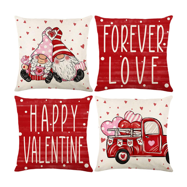 Valentines Day Decorations-Valentine's Day Pillow Covers Spring Holiday Pillow Covers 18 x 18 Inch