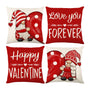 Valentines Day Decorations- Valentine's Day Red Pillow Covers 18 x 18 Inch Valentines Day Outdoor Indoor
