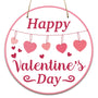 Valentines Door Hanger, Happy Valentines Day Sign for Front Door Decor, Red Pink Love Hearts Wood Door Hanger for Outdoor Porch