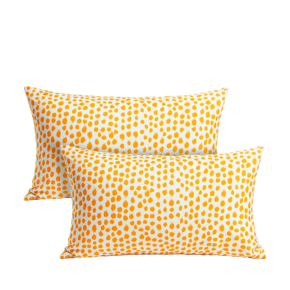 Pillow Covers 12x20 Set of 2 Boho Design Yellow Polka Dot , Pack of 2, Blue, No Insert, Velvet