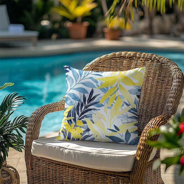 Outdoor Waterproof Pillow Covers 18x18 Inch Set of 2, Leaves Decorative Throw Pillowcases