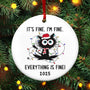 Christmas Funny Cat Gifts for Women Men - Ceramic Christmas Ornaments 2025 for Tree Decorations - Black Cat Décor