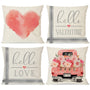 Valentines Day Pillow Covers 18x18 Set of 4 Pink Peach Valentine Pillow Covers Valentines Day