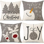 Merry Christmas Pillow Cover 18x18 Set of 4 Christmas Decorations let It Snow Holiday Farmhouse Decor