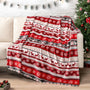 Holiday Reindeer Snowflakes Fleece Throw Blanket | Soft, Plush, Warm Winter Cabin Throw, 50x60, Red