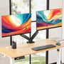 Dual Monitor Arm Desk Mount with Gas Spring, Adjustable Height and Full Motion Swivel Stand