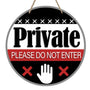 Private Please Do Not Enter Front Door Sign, Black Wood Door Hanger Outdoor Outside Porch Yard Decor
