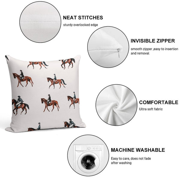 Set of 2 Horse Riding Farmhouse Equestrian Throw Pillow Cover - Equestrian Decor Cushion Cover,Horse Riding Equestrian