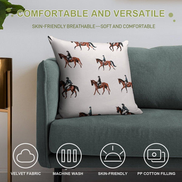 Set of 2 Horse Riding Farmhouse Equestrian Throw Pillow Cover - Equestrian Decor Cushion Cover,Horse Riding Equestrian