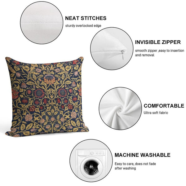 William Morris Classic Pattern Printed Decorative Throw Pillow Cover - Floral Forest Pillow Case