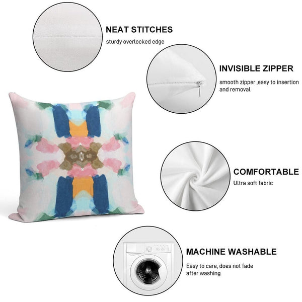 1 Pack Navy Pink Orange Abstract Throw Pillow Cover - Mirror Abstract Decor Cushion Cover