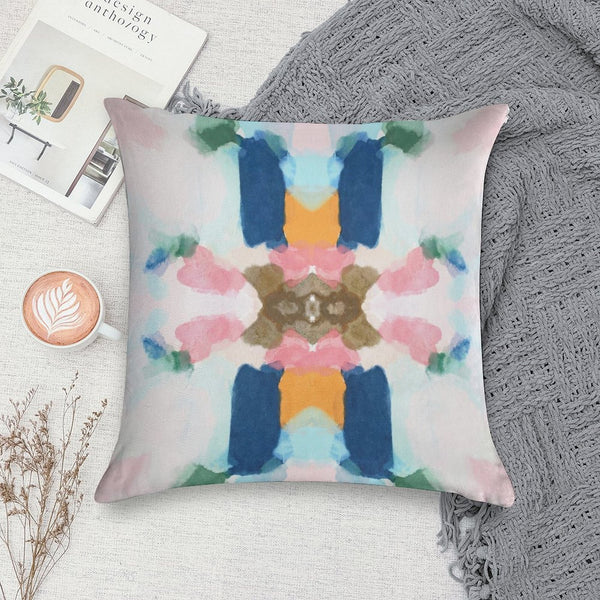 1 Pack Navy Pink Orange Abstract Throw Pillow Cover - Mirror Abstract Decor Cushion Cover