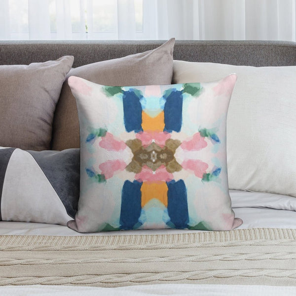 1 Pack Navy Pink Orange Abstract Throw Pillow Cover - Mirror Abstract Decor Cushion Cover
