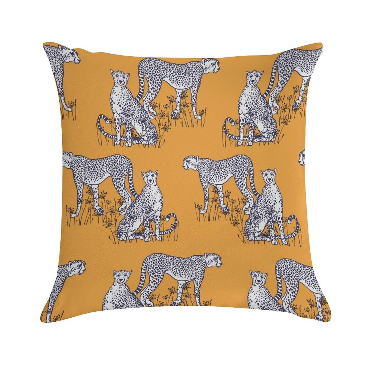 Yellow Leopard Throw Pillow Cover - Panther Decor Cushion Cover, Tropical Jungle Animal