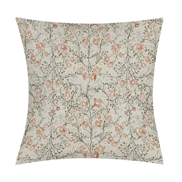 Floral Linen Pillow Cover | Vintage Botanical Print Throw Cushion