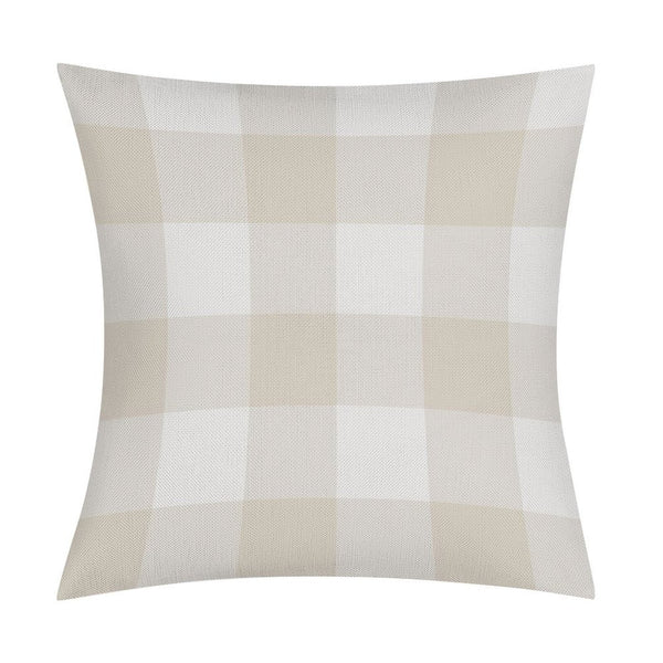 Tan Pillow Cover Sale, Tan Farmhouse Pillow Covers, Buffalo Plaid Check Neutral Pillow Covers