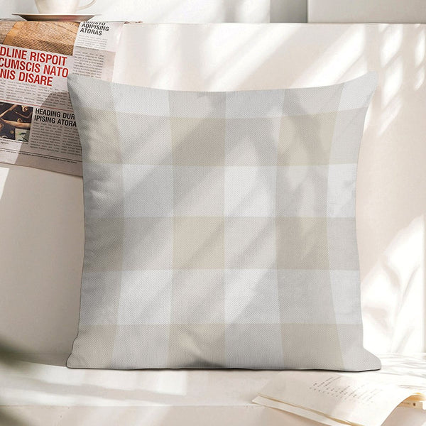 Tan Pillow Cover Sale, Tan Farmhouse Pillow Covers, Buffalo Plaid Check Neutral Pillow Covers