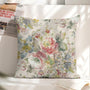 Pink Floral Pillow Cover • 18x18 Throw Pillow • Linen Pillow Cover