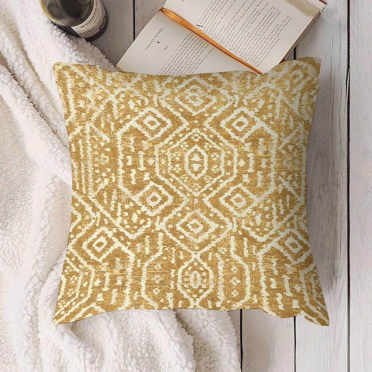 Waterproof Mustard Gold Pillow COVER, Mustard Pillow Cover