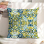 Blue Green Outdoor Pillow Cover Chinoiserie Fabrics