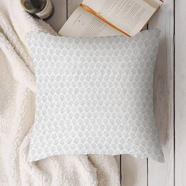 Neutral Hand Block Floral Pillow Cover | Botanical Pillow Cover | Fall Decorative, No insert