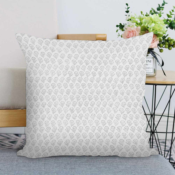 Neutral Hand Block Floral Pillow Cover | Botanical Pillow Cover | Fall Decorative, No insert