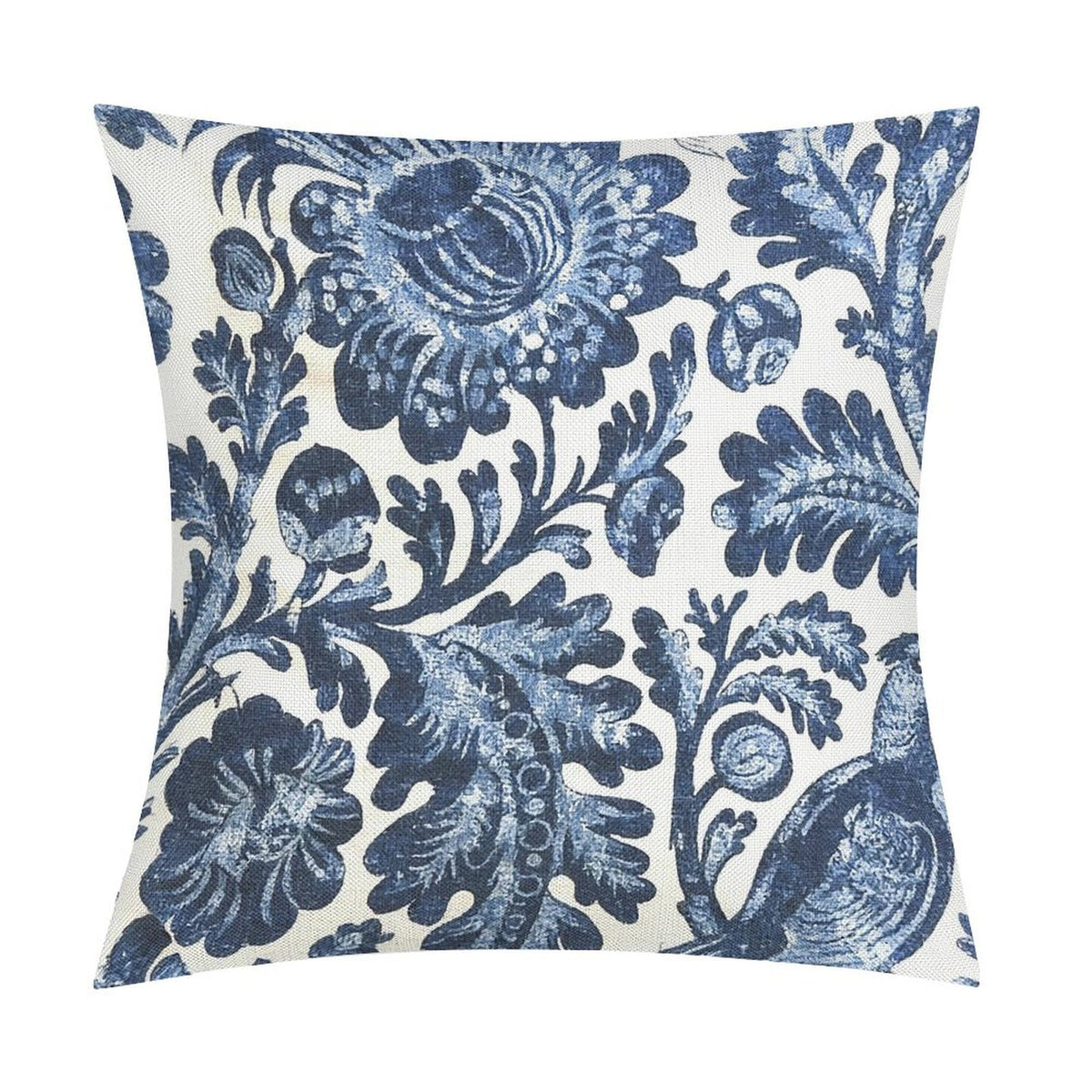 Blue Damask Pillow Covers, Blue Floral Pillow Covers, Indoor Outdoor Pillow Covers